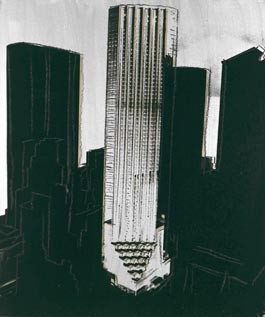 Oil abstract Painting - New York Skyscrapers, 1981 by Warhol,Andy