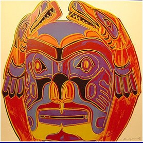 Oil abstract Painting - Northwest Coast Mask 1986 by Warhol,Andy
