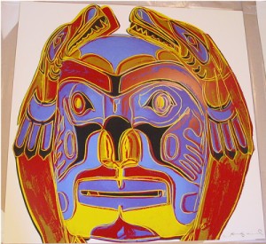 Oil Painting - Northwest Coast Mask(Cowboys and Indians)  1986 by Warhol,Andy