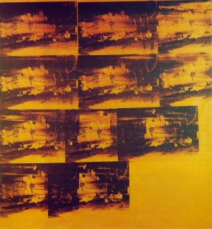 Oil car Painting - Orange Car Crash  1964 by Warhol,Andy