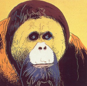Oil abstract Painting - Orangutan 1983 by Warhol,Andy