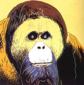 Oil abstract Painting - Orangutan by Warhol,Andy