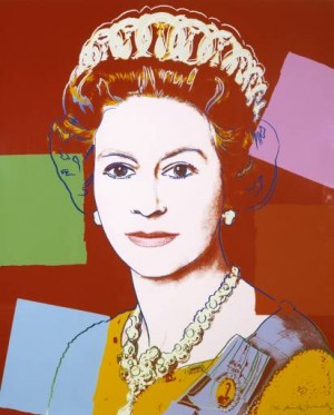 Oil abstract Painting - Queen Elizabeth II of the United Kingdom  1985 by Warhol,Andy