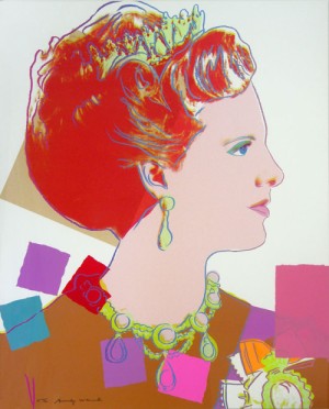 Oil Painting - Queen Margrethe II of Denmark (Series of 4)I by Warhol,Andy