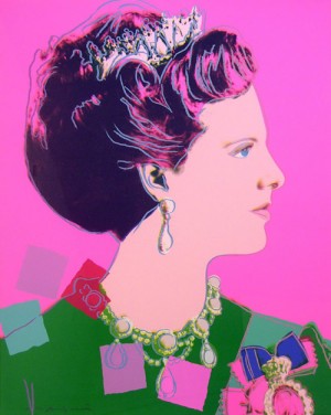 Oil abstract expressionism Painting - Queen Margrethe II of Denmark (Series of 4) III by Warhol,Andy