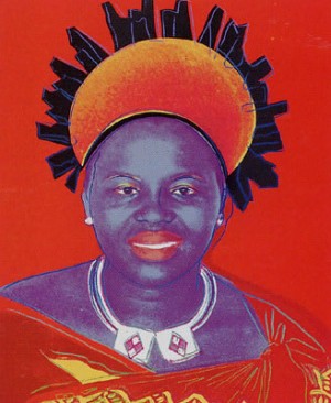 Oil abstract Painting - Queen Ntombi Twala 1985 by Warhol,Andy