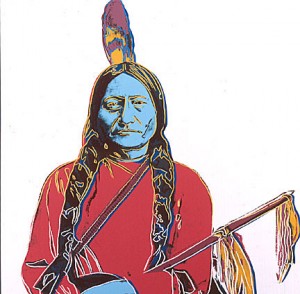 Oil abstract expressionism Painting - Sitting Bull, 1986 by Warhol,Andy