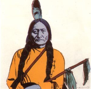 Oil abstract Painting - Sitting Bull by Warhol,Andy