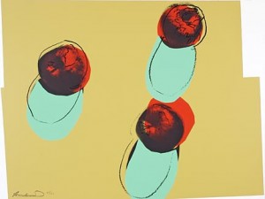 Oil abstract Painting - Space Fruit, Still Lifes  (Apples) by Warhol,Andy