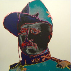 Oil abstract Painting - Teddy Roosevelt 1986 by Warhol,Andy