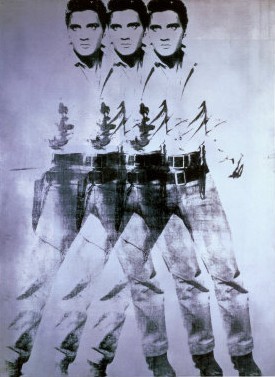 Oil abstract Painting - Triple Elvis, 1963 by Warhol,Andy