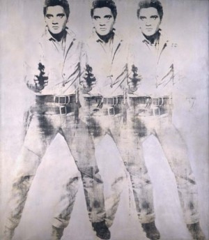 Oil abstract Painting - Triple Elvis by Warhol,Andy
