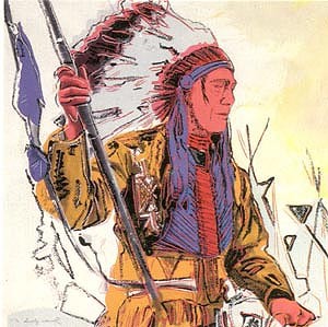 Oil abstract Painting - War Bonnet Indian by Warhol,Andy