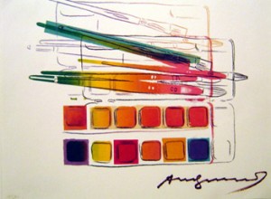 Oil abstract Painting - Water Color Paint Kit with Brushes 1982 by Warhol,Andy