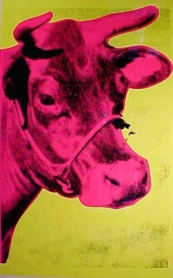 Oil abstract Painting - Yellow Cow 1971 by Warhol,Andy