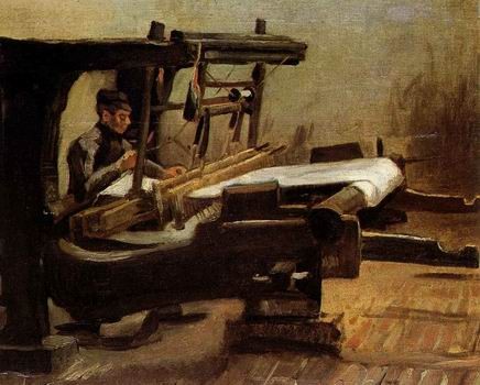 Weaver Facing Right,1884 by Vincent ，Van Gogh