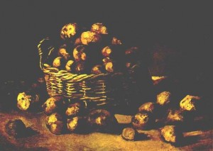 Oil still life Painting - Basket of Potatoes, 1885 by Vincent ，Van Gogh