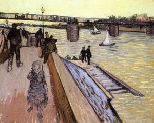 Oil still life Painting - Bridge at Trinquetaille, 1888 by Vincent ，Van Gogh
