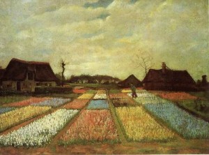 Oil still life Painting - Bulb Fields, April, 1883 by Vincent ，Van Gogh