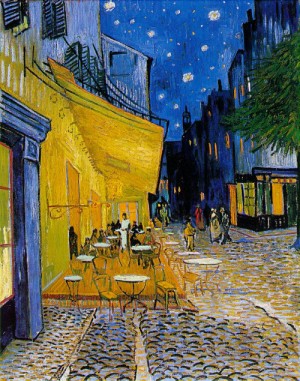 Oil Painting - Cafe Terrace on the Place du Forum  September 1888 by Vincent ，Van Gogh
