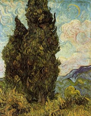 Oil still life Painting - Cypresses,Saint-Rémy, June, 1889 by Vincent ，Van Gogh