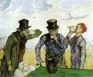 Oil still life Painting - Drinkers, 1890 by Vincent ，Van Gogh