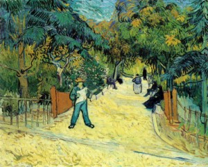 Oil still life Painting - Entrance to the Public Garden in Arles  1888 by Vincent ，Van Gogh