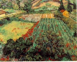 Oil still life Painting - Field with Poppies    1889 by Vincent ，Van Gogh