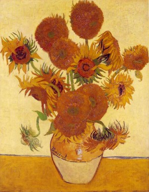 Oil Painting - Fifteen Sunflowers in a Vase  1888 by Gogh,Vincent Van