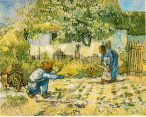 Oil still life Painting - First Steps    1890 by Vincent ，Van Gogh