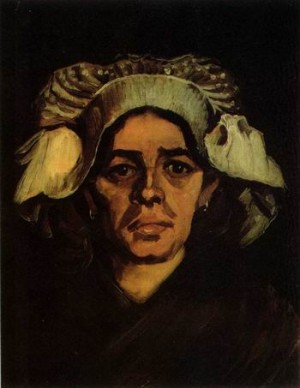 Oil woman Painting - Head of a Woman,1885 by Vincent ，Van Gogh