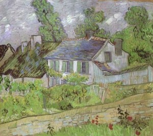 Oil still life Painting - Houses in Auvers,1890 by Vincent ，Van Gogh