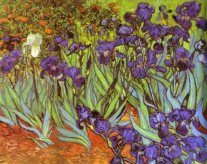 Oil still life Painting - Irises, 1889 by Vincent ，Van Gogh