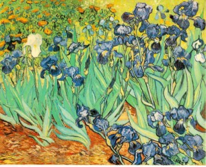 Oil still life Painting - Irises  1889 by Vincent ，Van Gogh