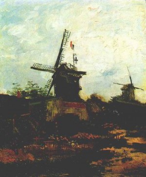 Oil still life Painting - Le Moulin de Blute-Fin,1886 by Vincent ，Van Gogh