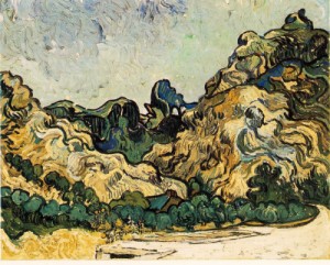 Oil still life Painting - Mountains at Saint-Remy  1889 by Vincent ，Van Gogh
