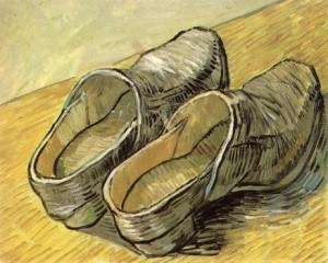 Oil still life Painting - Pair of Leather Clogs, 1888 by Vincent ，Van Gogh