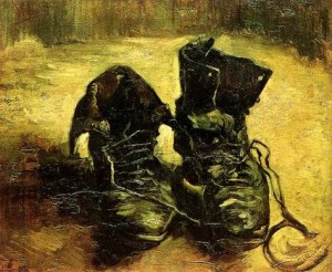 Oil still life Painting - Pair of Shoes,1886 by Vincent ，Van Gogh
