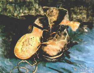 Oil still life Painting - Pair of Shoes, 1887 by Vincent ，Van Gogh