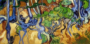 Oil tree Painting - Roots and Tree Trunks  1890 by Vincent ，Van Gogh