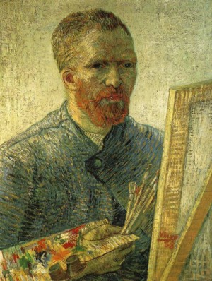 Oil still life Painting - Self-Portrait in front of the Easel    1888 by Gogh,Vincent Van