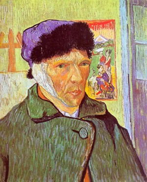 Oil still life Painting - Self-Portrait with Bandaged Ear, 1889 by Vincent ，Van Gogh