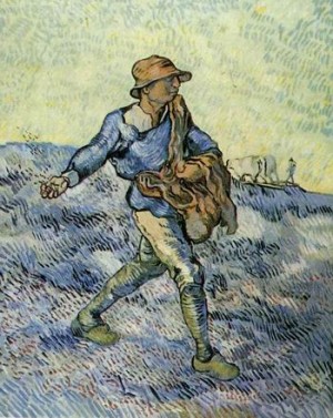 Oil still life Painting - Sower, The (after Millet),1889 by Vincent ，Van Gogh