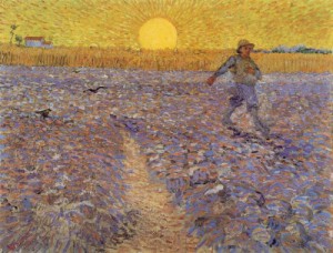 Oil still life Painting - Sower with Setting Sun  1888 by Vincent ，Van Gogh