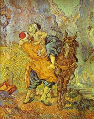 Oil Painting - The Good Samaritan (After Delacroix). Auvers-sur-Oise. May 1890 by Vincent ，Van Gogh