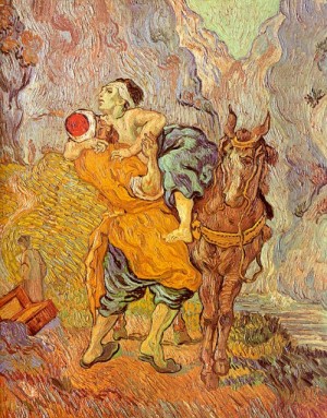 Oil painting Painting - The Good Samaritan (version of Delacroix painting), 1890 by Vincent ，Van Gogh