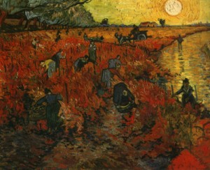 Oil red Painting - The Red Vineyard     1888 by Vincent ，Van Gogh