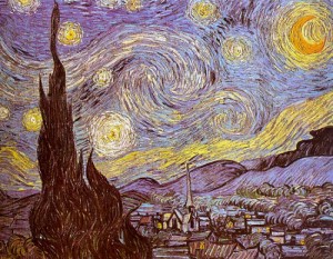 Oil Painting - The Starry Night, 1889 by Vincent ，Van Gogh