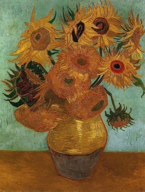 Oil Painting - The Sunflowers 4 by Vincent ，Van Gogh