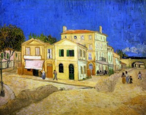 Oil Painting - Vincent's Home in Arles (The Yellow House) by Vincent ，Van Gogh